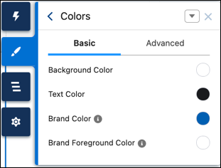 The Colors tab
