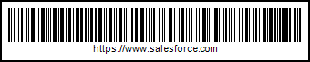 A Code 128 Auto barcode, with https://www.salesforce.com printed below it.