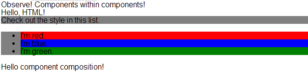 nestedComponent output