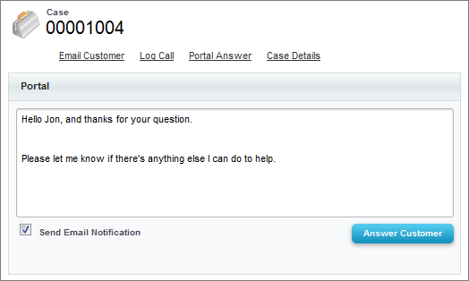 Case Feed Portal publisher example