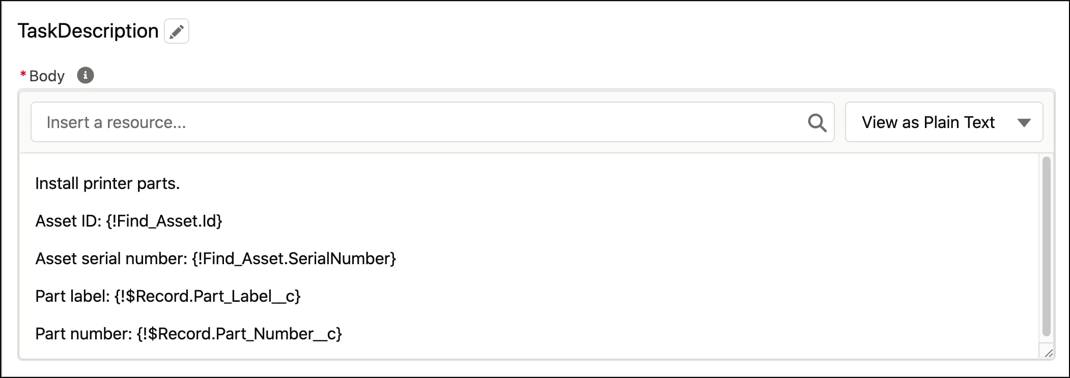 Resource for the task description