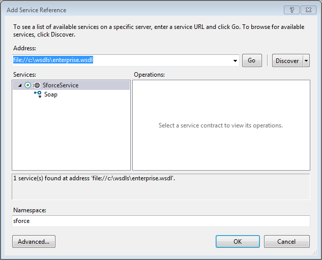 Add Service Reference window screenshot