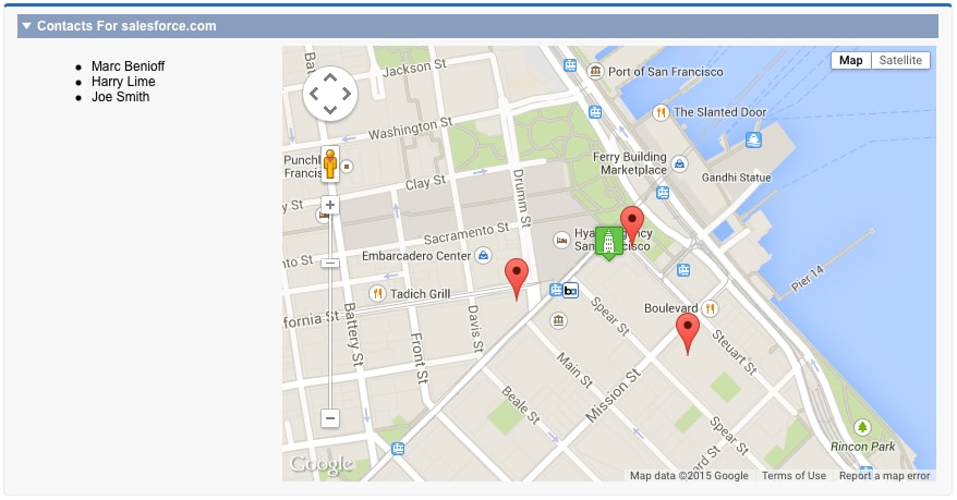A map with markers and a custom marker icon