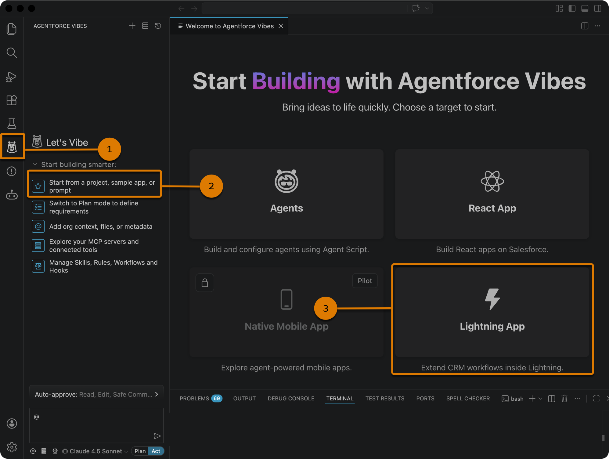 Agentforce Vibes welcome page