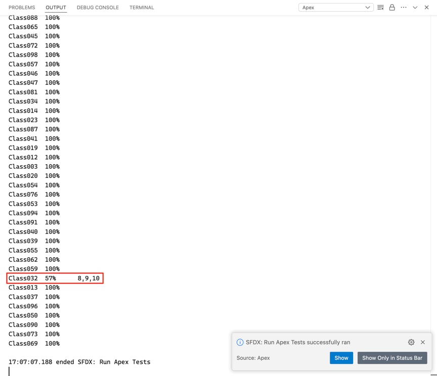 store only aggregate code coverage setting checked