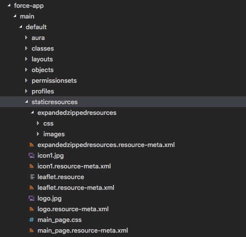static resources reside in staticresources folder