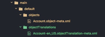 before: custom objects and custom object translation in one big metadata file