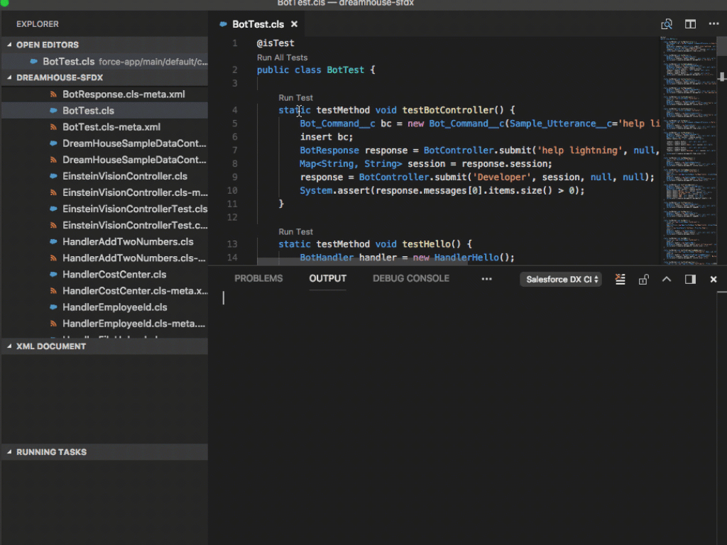 Running Apex tests using the Run Test and Run All Tests code lenses