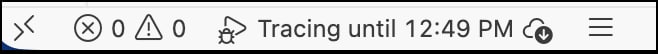 Tracing status showed on the taskbar