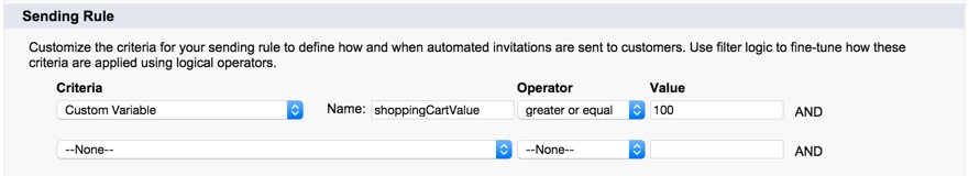 Automated invitation sending rules in Setup