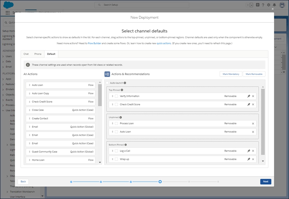 Configure channel defaults.