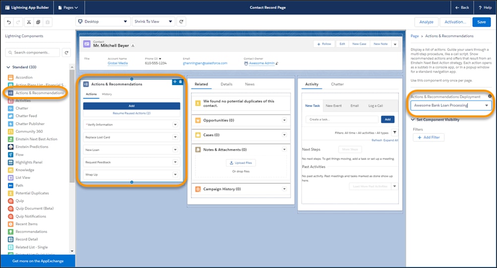 Add the component to your page and select the deployment in component properties.