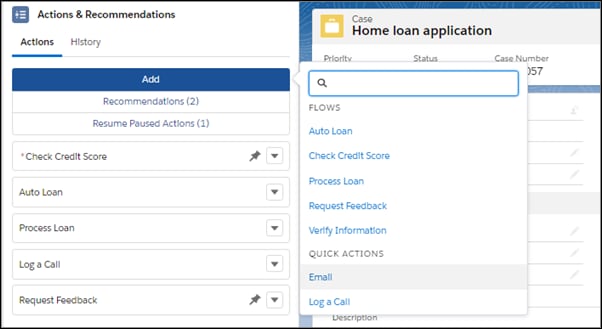Configure the flows available to your users when they click Add.