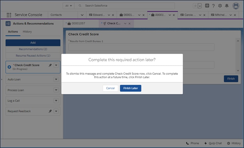 Users see a reminder to complete a mandatory action.