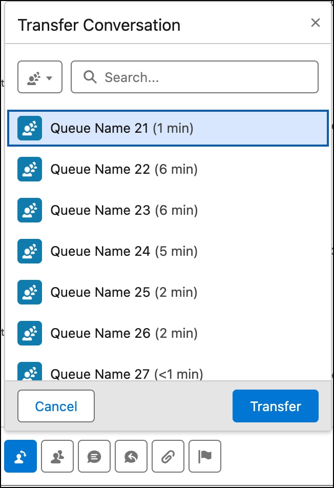 Select a transfer destination