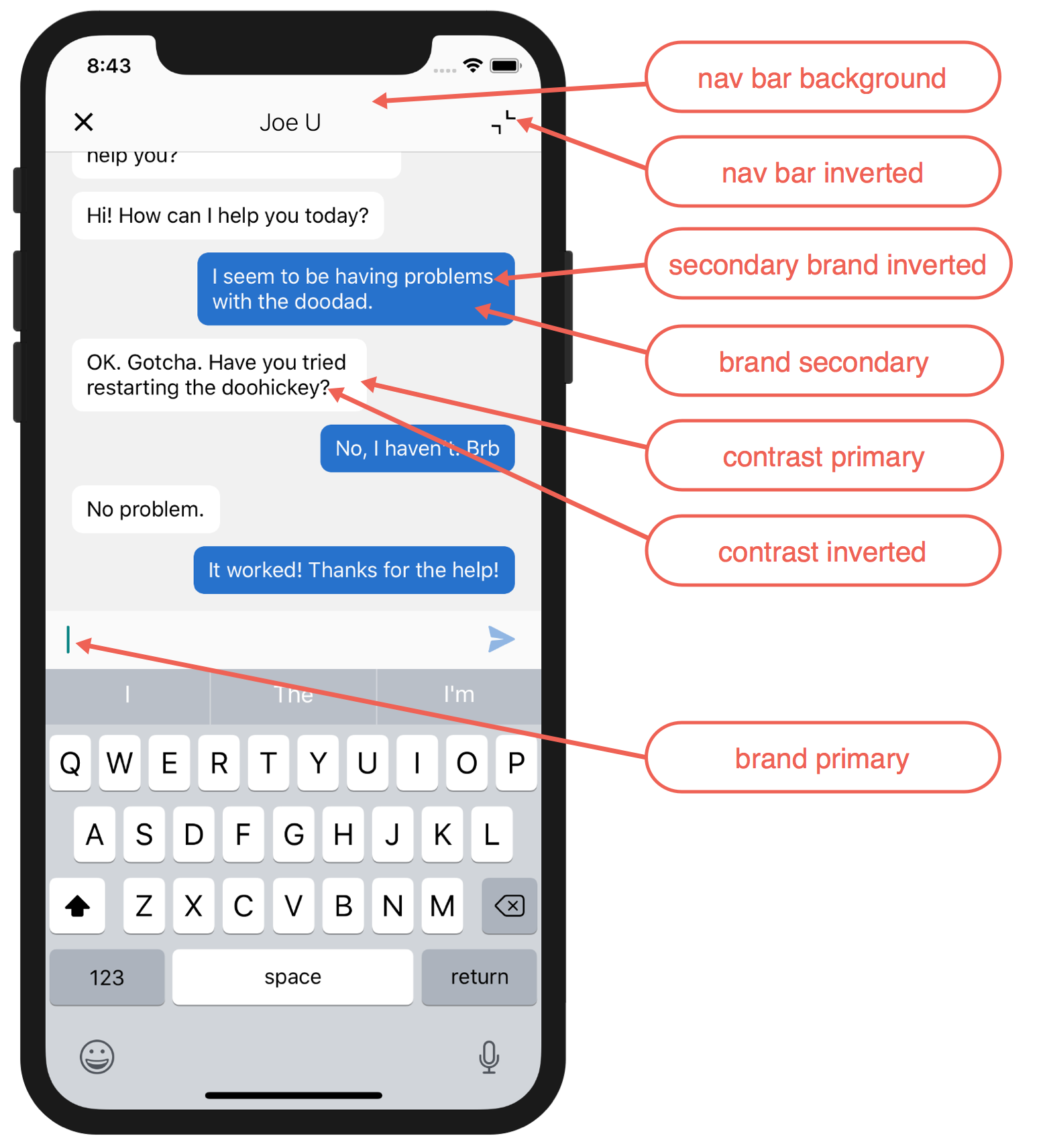 Chat color branding