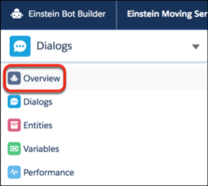 Einstein Bot Builder options