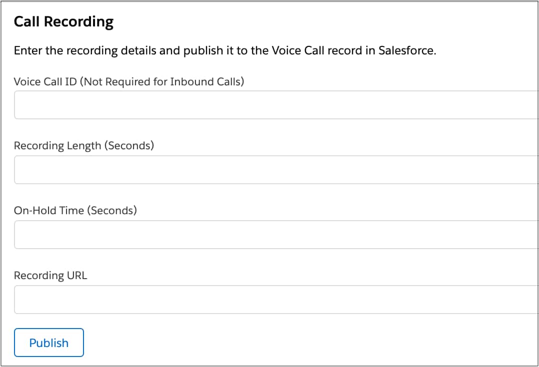 Call recording window.