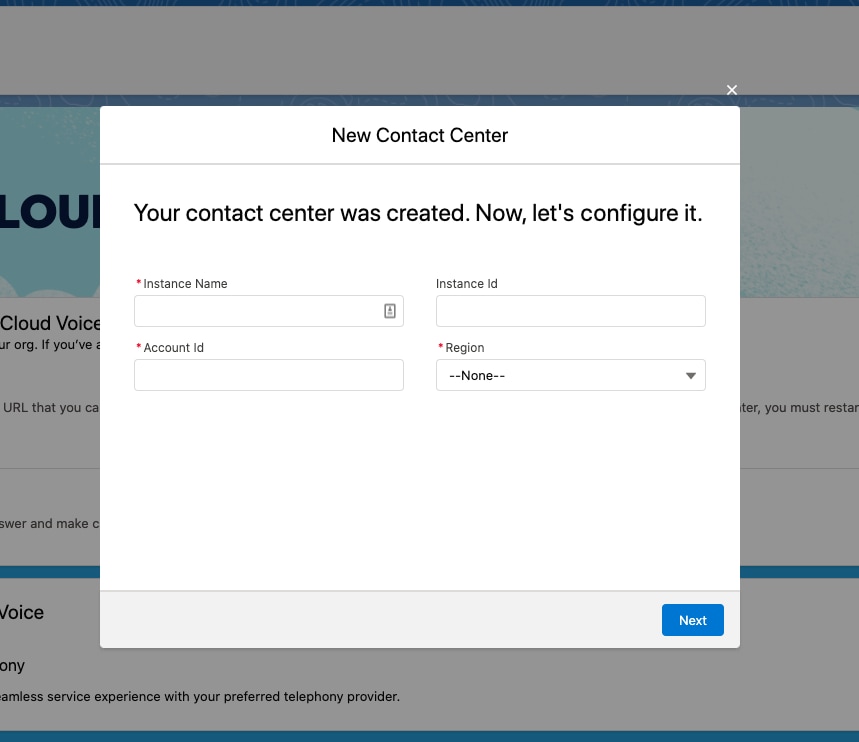 New contact center configure