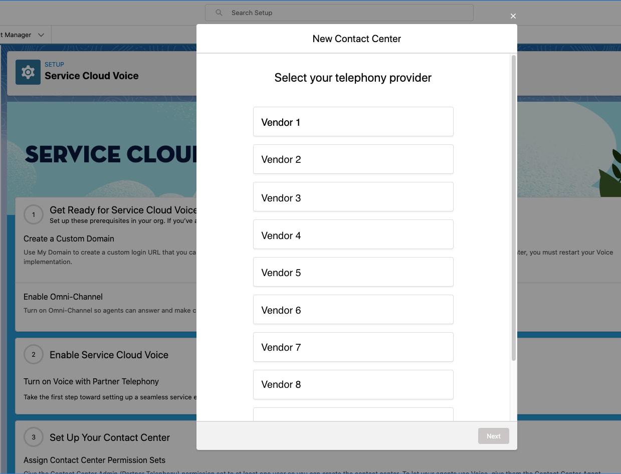 New contact center provider