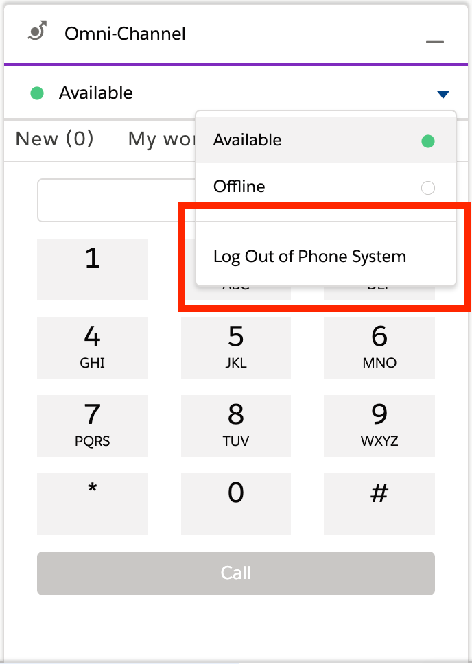 Omni-Channel logout window
