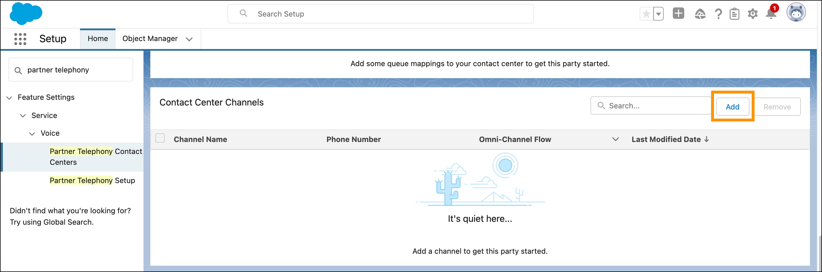 Add contact center channel